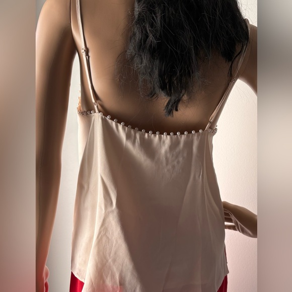 CAMI NYC Beige mariana cami top pearl trim 100 % Silk soft as feather size XS - Picture 7 of 12